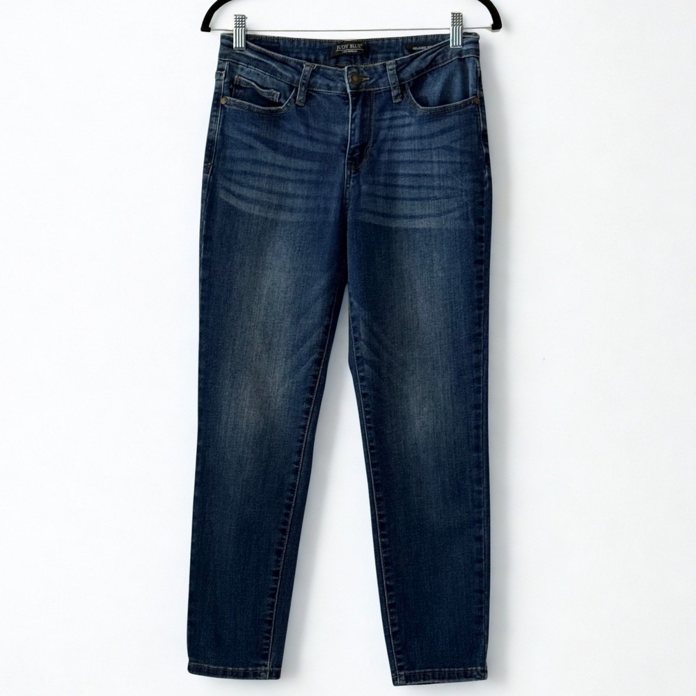 Judy Blue Relaxed Fit Dark Wash Denim Jeans Size 29 Mid Rise Stretch